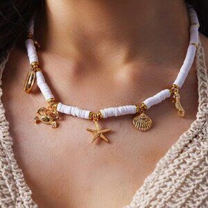 Shells & Seastars Charm Choker Necklace